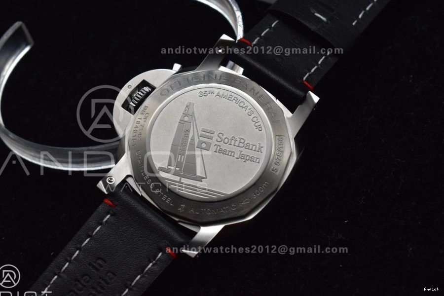 Green PAM732 Dial 999 Brown Edition TTF Strap Dark P  Upgraded Leather 1:1 on Best 0707